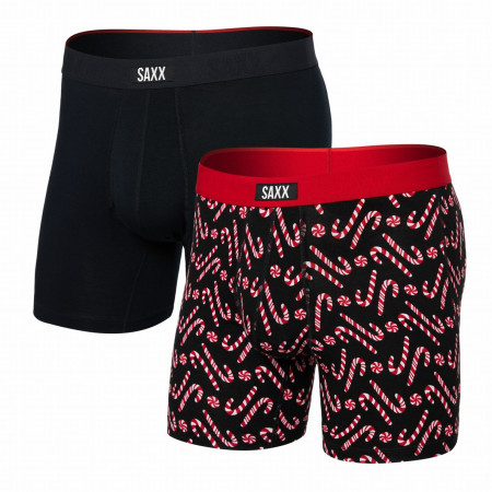 Boxershorts Saxx Vibe Xtra Super Soft Bb Fly 2Pk rot/schwarz mint condition/black