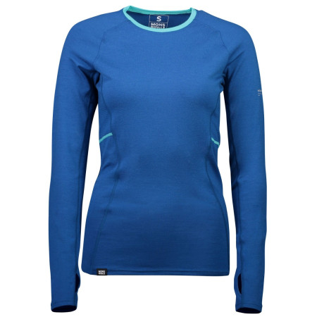 Damen-T-Shirt Mons Royale Olympus 3.0 LS blau OilyBlue