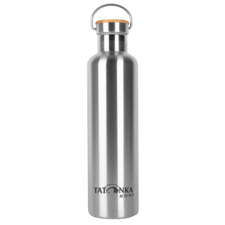 Edelstahl-Thermoflasche Tatonka Hot + Cold Stuff Bamboo Lid 1000 silber