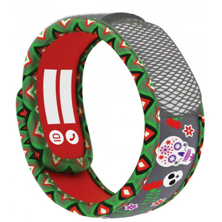 Repellent Para'Kito Dětský náramek proti komárům grau Lebky