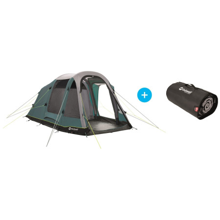 Luftzelt-Set + Teppich Outwell Rosedale 4PA + koberec grün Green
