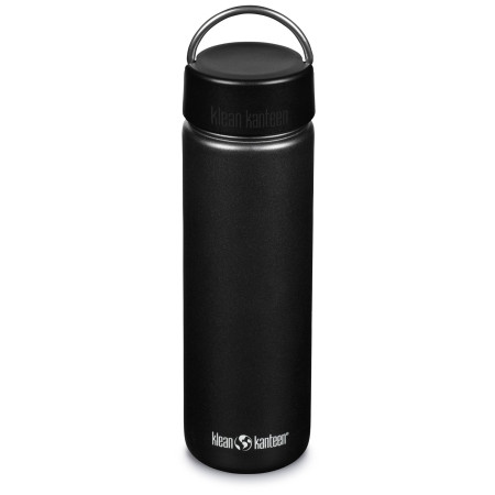 Edelstahlflasche Klean Kanteen Wide w/Wide Loop Cap - brushed stainless 800 ml schwarz black