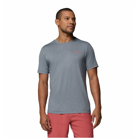 Herren-T-Shirt Columbia Parsons Point™ SS Back Graphic Tee grau City Grey Heather, Linear Peaks