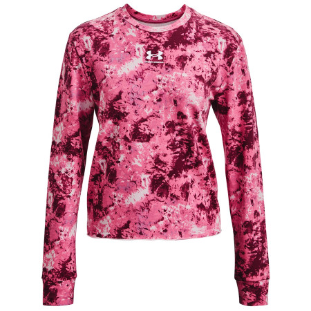 Damen-Sweatshirt Under Armour Rival Terry Print Crew rosa Pace Pink/White
