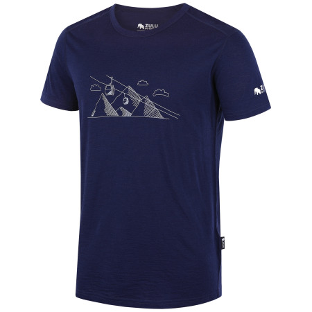 Herren-T-Shirt Zulu Merino 160 Short Cabelway Comfy blau navy