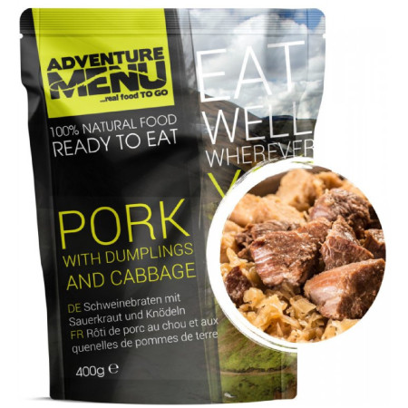 Fertigessen Adventure Menu Schweinefleisch mit Knödel und Kohl 400g