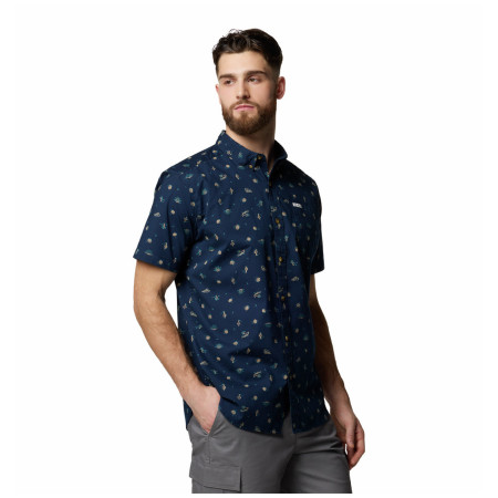 Herrenhemd Columbia Rapid Rivers™ Printed Short Sleeve Shirt dunkelblau Collegiate Navy Deserted