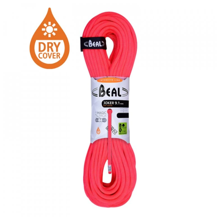 Kletterseil Beal Joker 9,1 mm (50 m) Dry Cover orange ORANGE