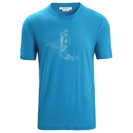Herren-T-Shirt Icebreaker Tech Lite II SS Tee Skiing Yeti hellblau Geo Blue