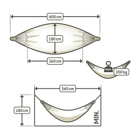 Hängematte La Siesta Modesta Kingsize Mono