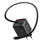 Adapter Swissten SlideCharge Gan 45W, 1X USB-A 18W + kabel USB-C 0,75 m