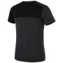 Herren-T-Shirt MOOA MerinoSilk Block 160 short schwarz black melange