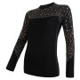 Damen-Funktionsshirt Sensor Merino Impress (long sleeve) schwarz Black/Pattern