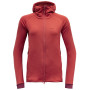 Damen Funktions-Sweatshirt Devold Nibba Merino Jkt Hood rot Beauty