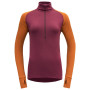 Damen-Rollkragenpullover Devold Expedition Woman Zip Neck rot/orange Beetroot/Flame