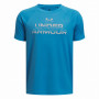Kinder-T-Shirt Under Armour Tech Split Wordmark SS-BLU blau Blue