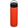 Edelstahlflasche Klean Kanteen Wide w/Wide Loop Cap - brushed stainless 800 ml ziegel red
