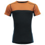Herren-Funktionsshirt Devold Lauparen Merino 190 T-Shirt Man blau/orange Flame/Ink/Flood