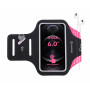 Handyhülle Swissten ARMBAND CASE 6,0" schwarz/rosa